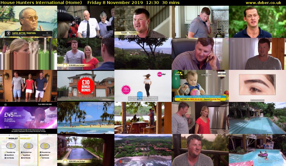 House Hunters International (Home) Friday 8 November 2019 12:30 - 13:00