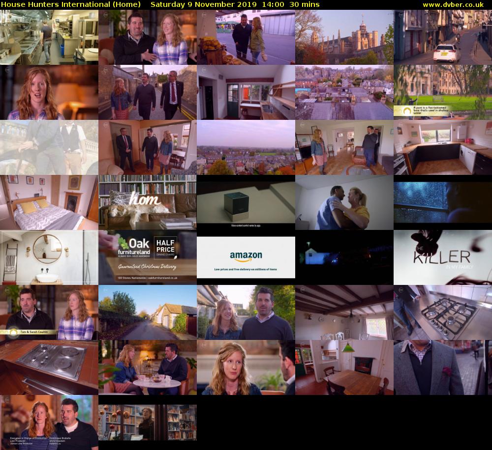 House Hunters International (Home) Saturday 9 November 2019 14:00 - 14:30