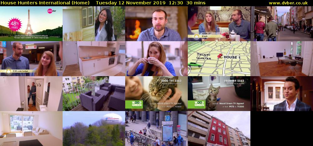 House Hunters International (Home) Tuesday 12 November 2019 12:30 - 13:00