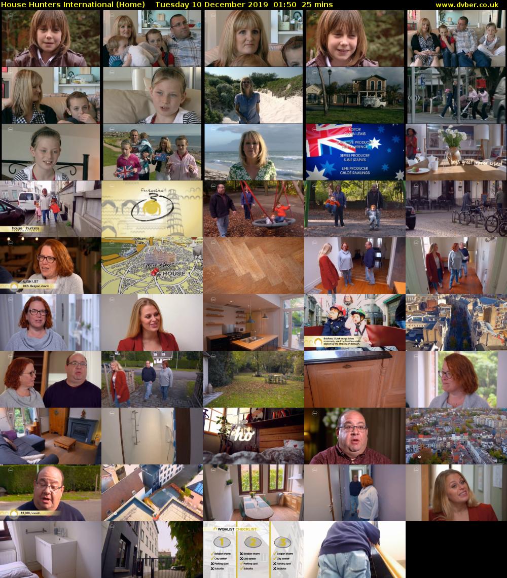 House Hunters International (Home) Tuesday 10 December 2019 01:50 - 02:15