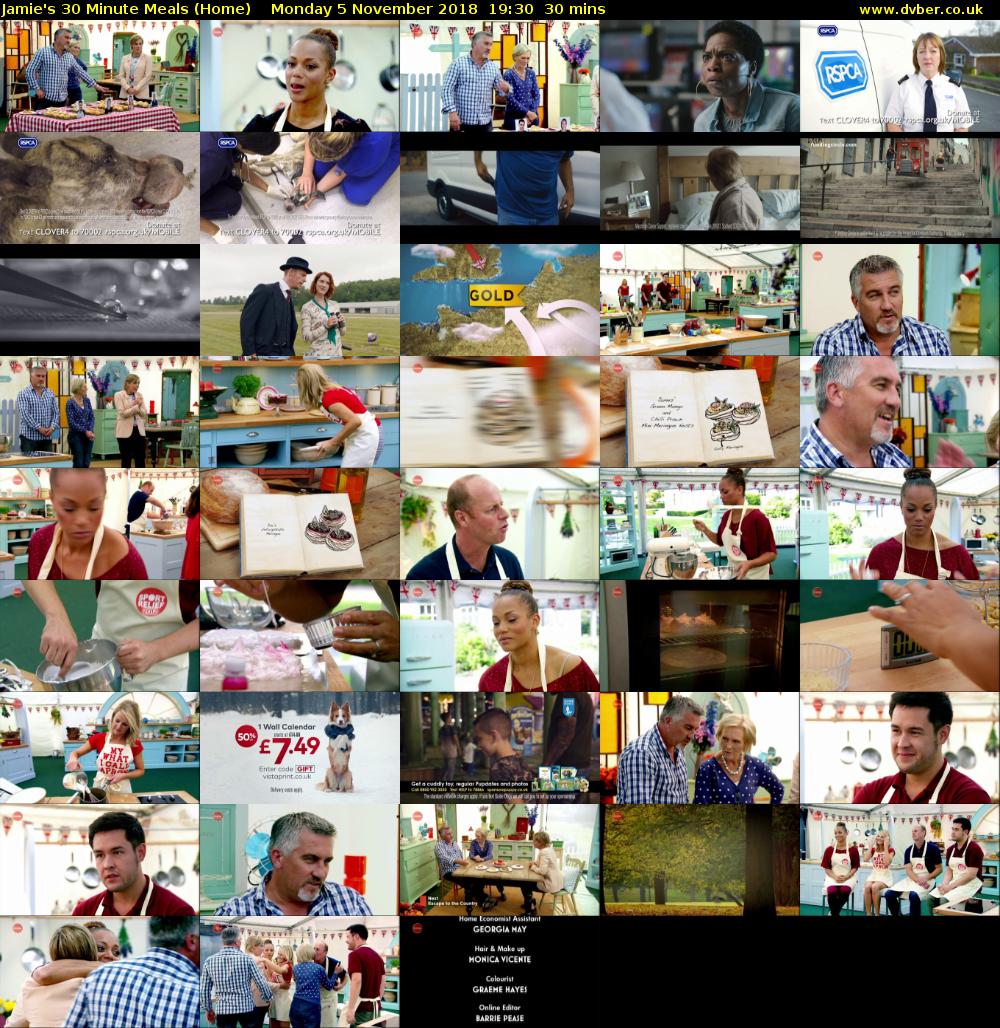 Jamie's 30 Minute Meals (Home) Monday 5 November 2018 19:30 - 20:00