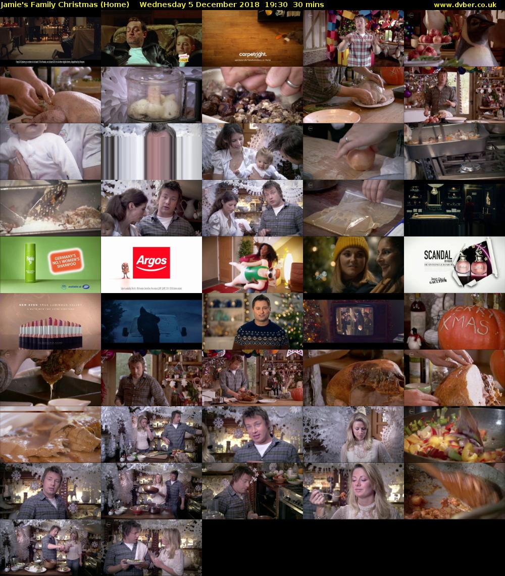 Jamie's Family Christmas (Home) Wednesday 5 December 2018 19:30 - 20:00