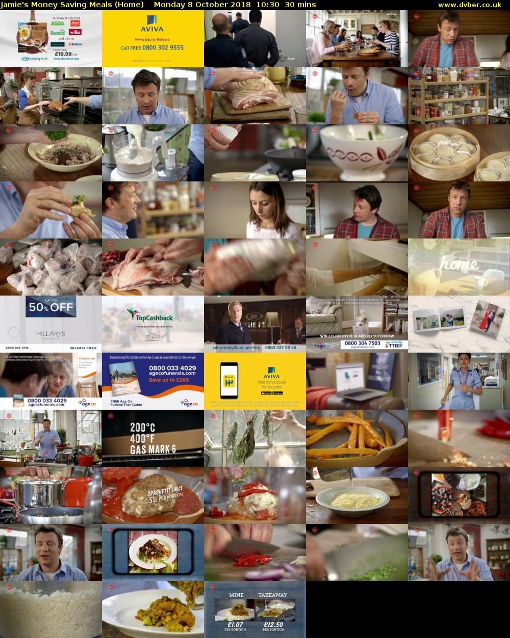 Jamie's Money Saving Meals (Home) Monday 8 October 2018 10:30 - 11:00