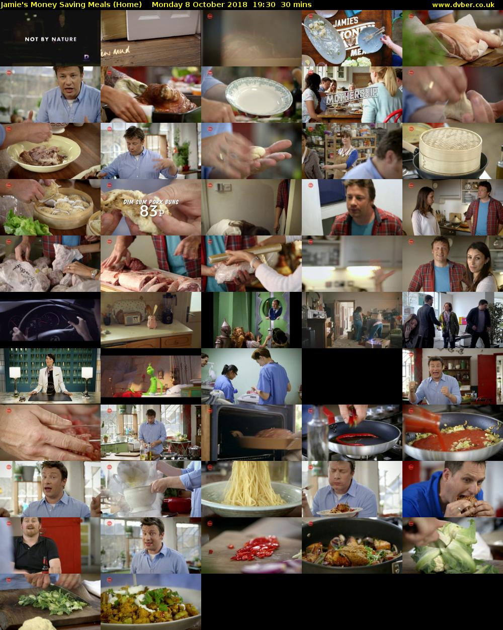 Jamie's Money Saving Meals (Home) Monday 8 October 2018 19:30 - 20:00