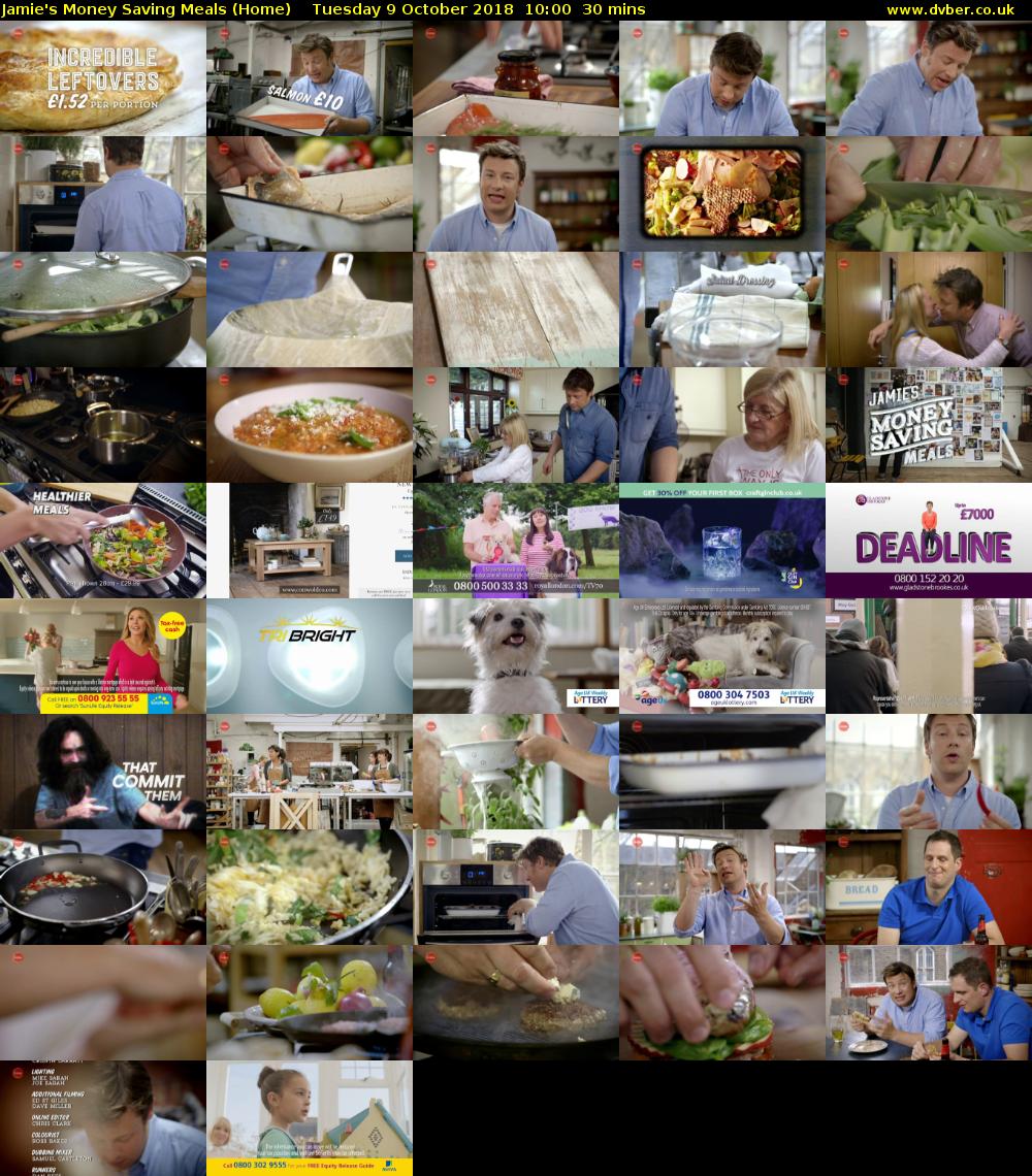 Jamie's Money Saving Meals (Home) Tuesday 9 October 2018 10:00 - 10:30