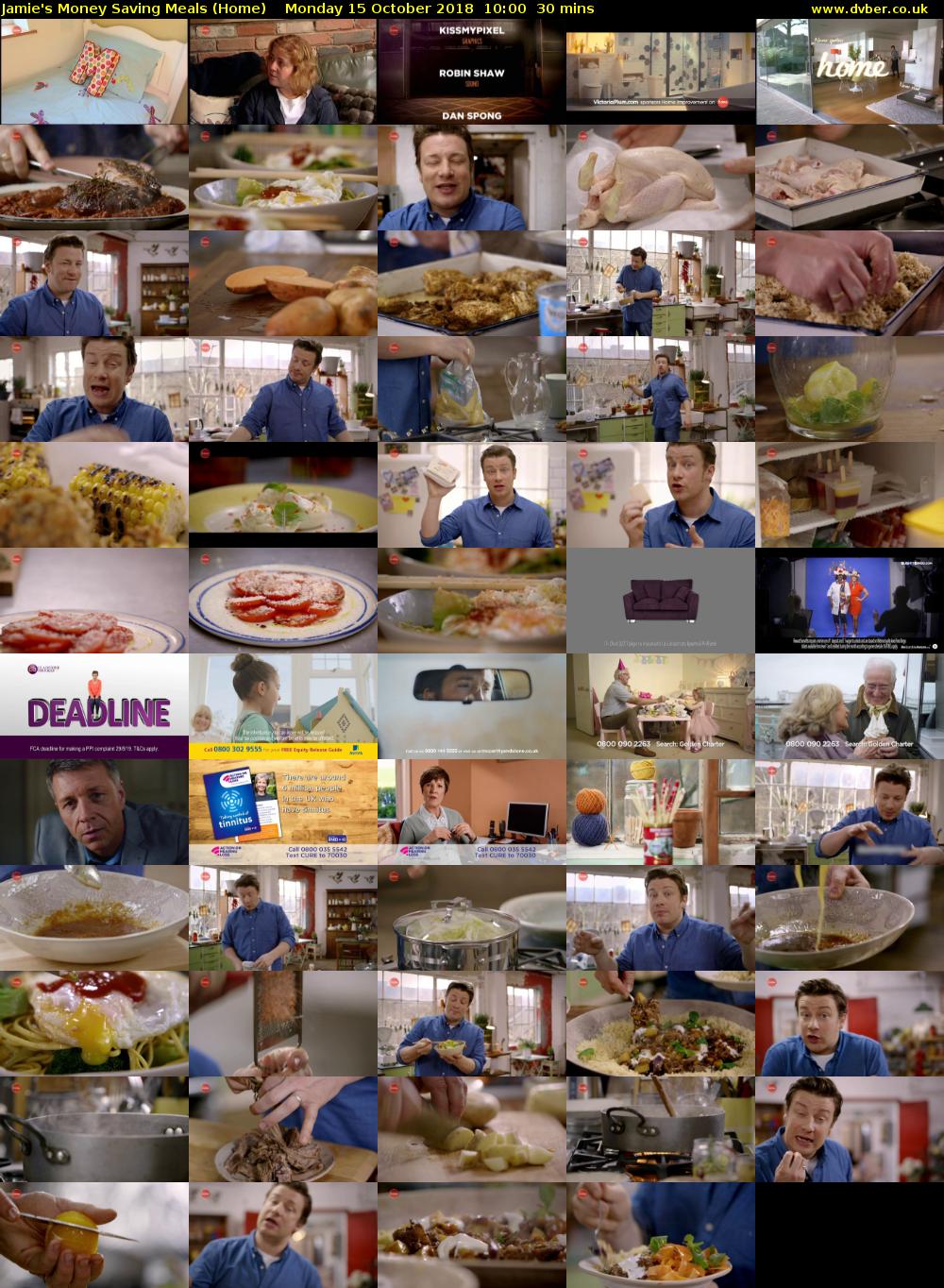 Jamie's Money Saving Meals (Home) Monday 15 October 2018 10:00 - 10:30