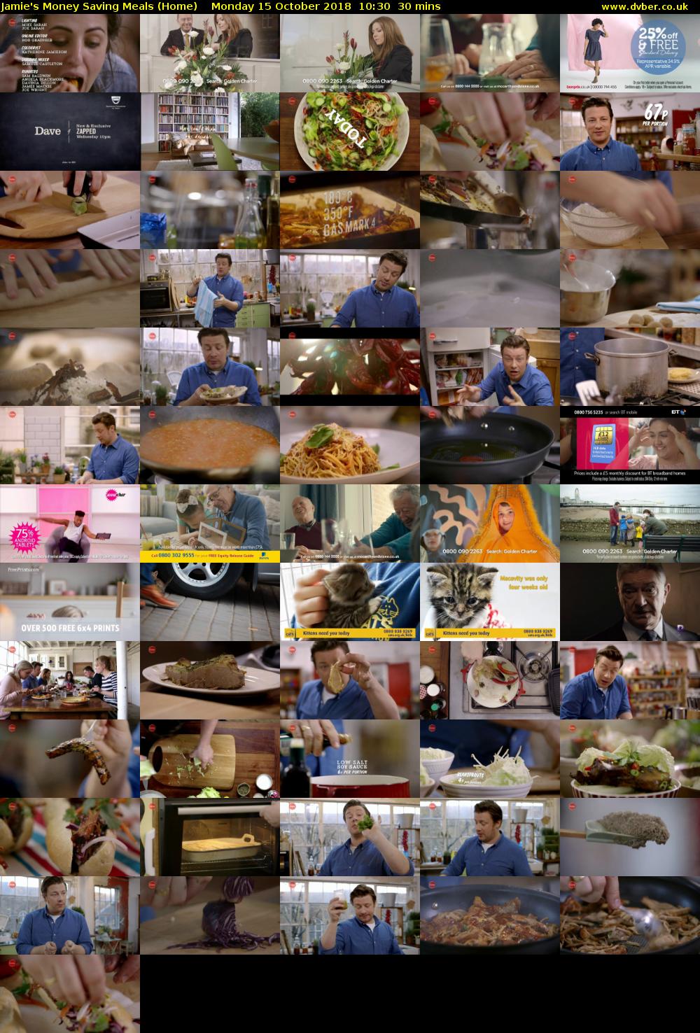 Jamie's Money Saving Meals (Home) Monday 15 October 2018 10:30 - 11:00