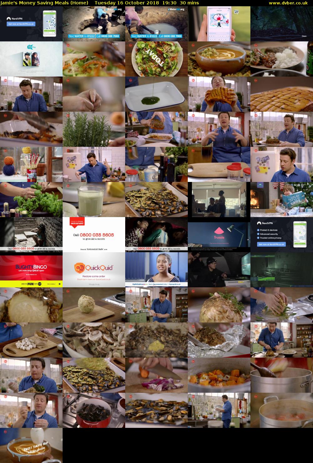 Jamie's Money Saving Meals (Home) Tuesday 16 October 2018 19:30 - 20:00