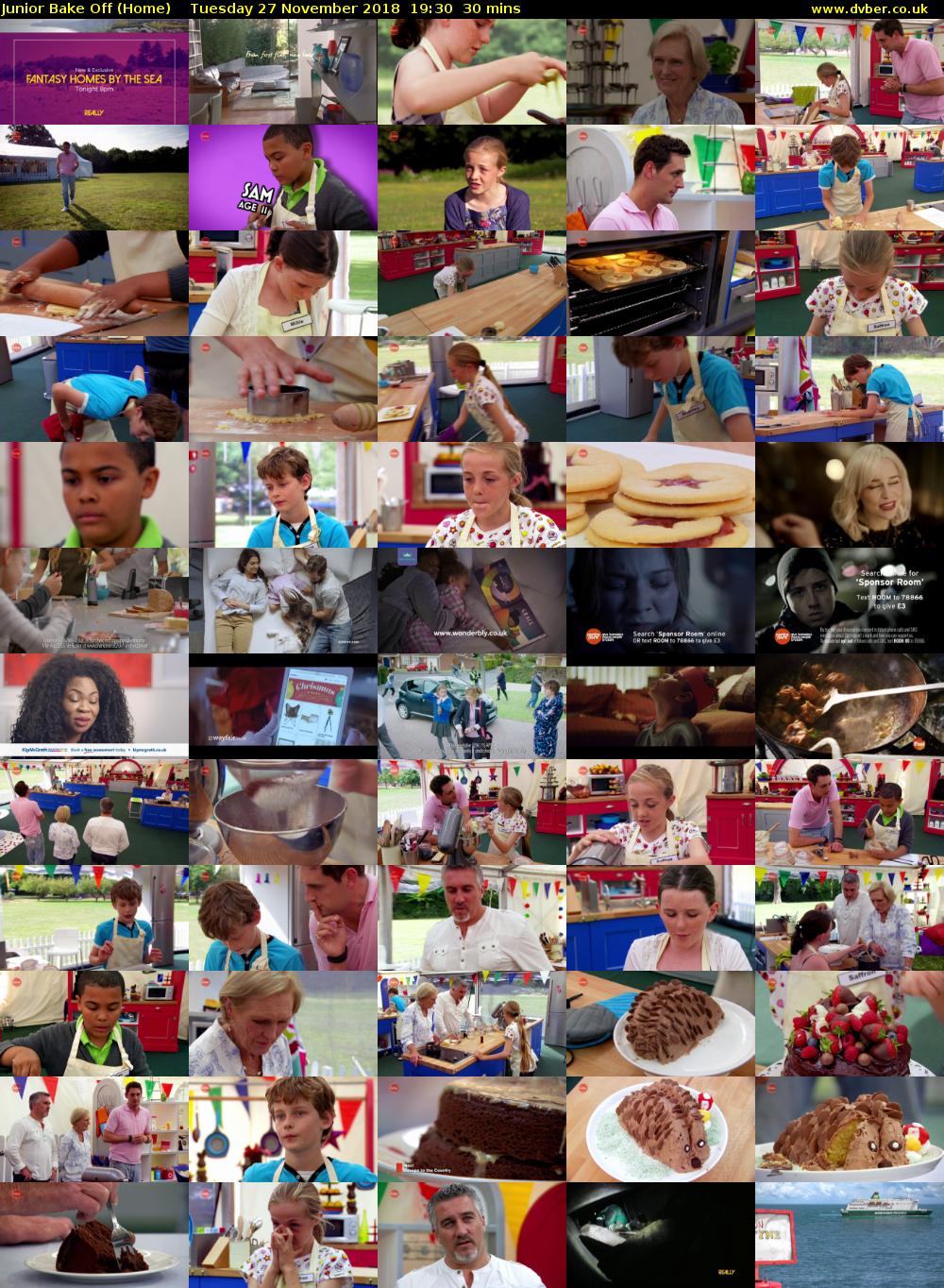 Junior Bake Off (Home) Tuesday 27 November 2018 19:30 - 20:00