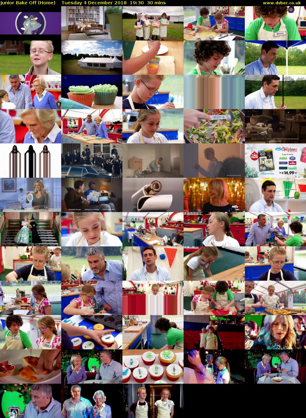 Junior Bake Off (Home) Tuesday 4 December 2018 19:30 - 20:00