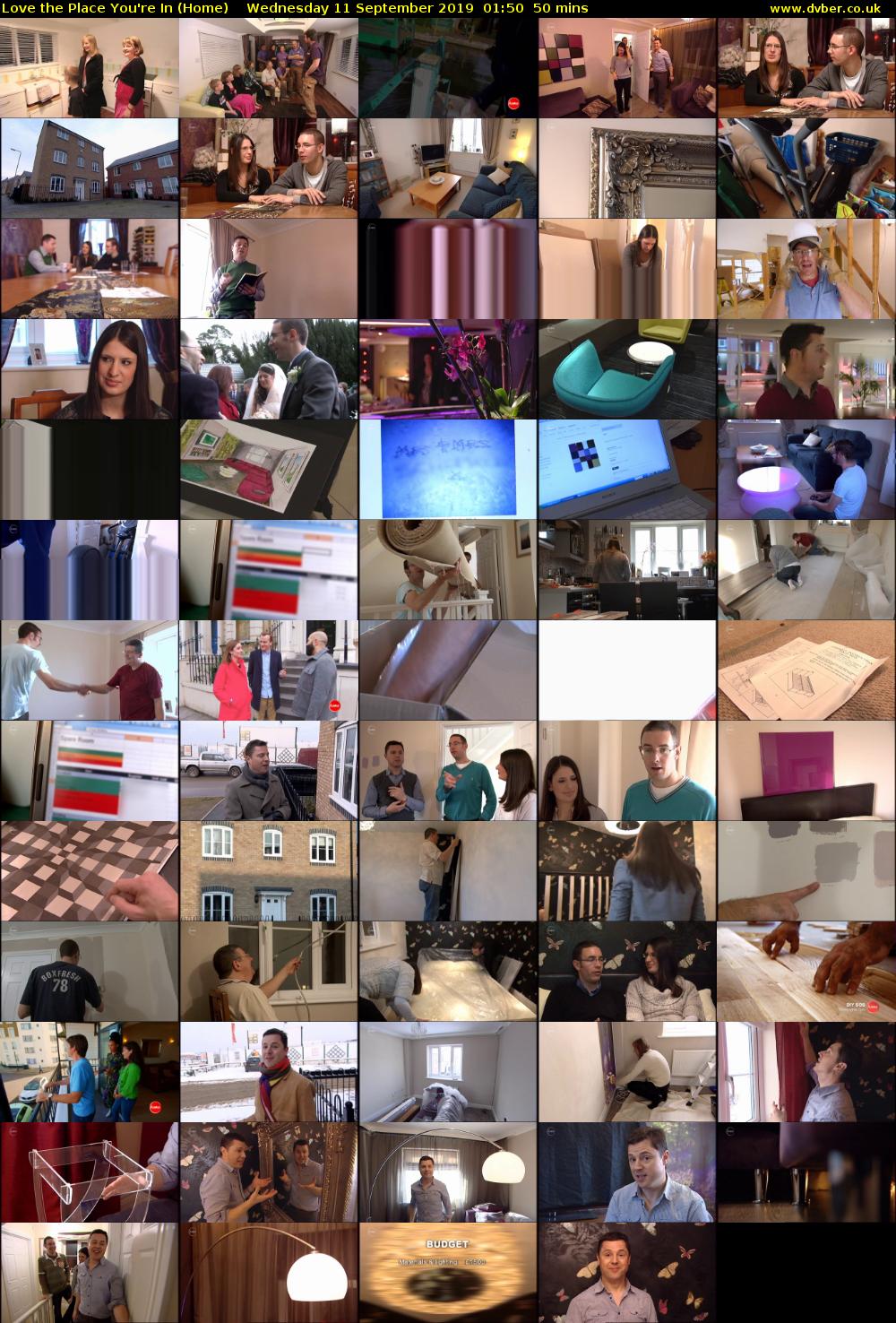 Love the Place You're In (Home) Wednesday 11 September 2019 01:50 - 02:40