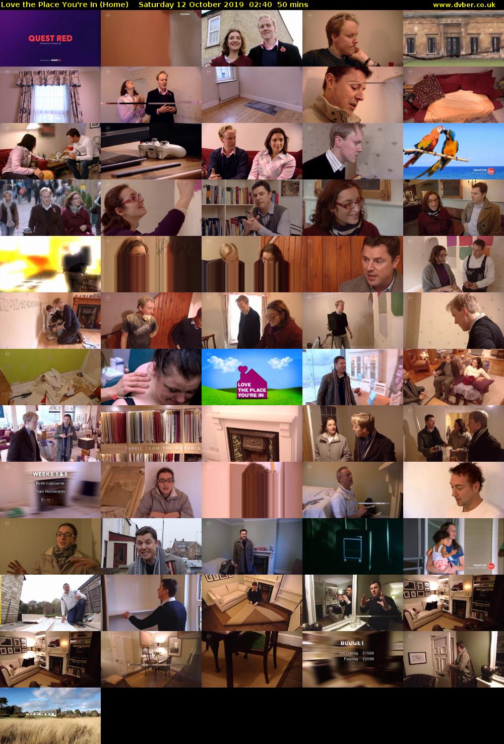 Love the Place You're In (Home) Saturday 12 October 2019 02:40 - 03:30