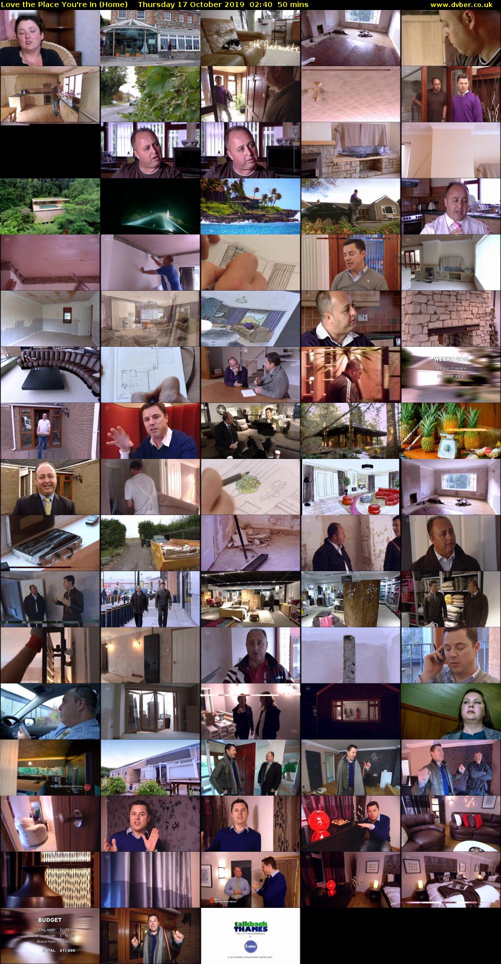 Love the Place You're In (Home) Thursday 17 October 2019 02:40 - 03:30
