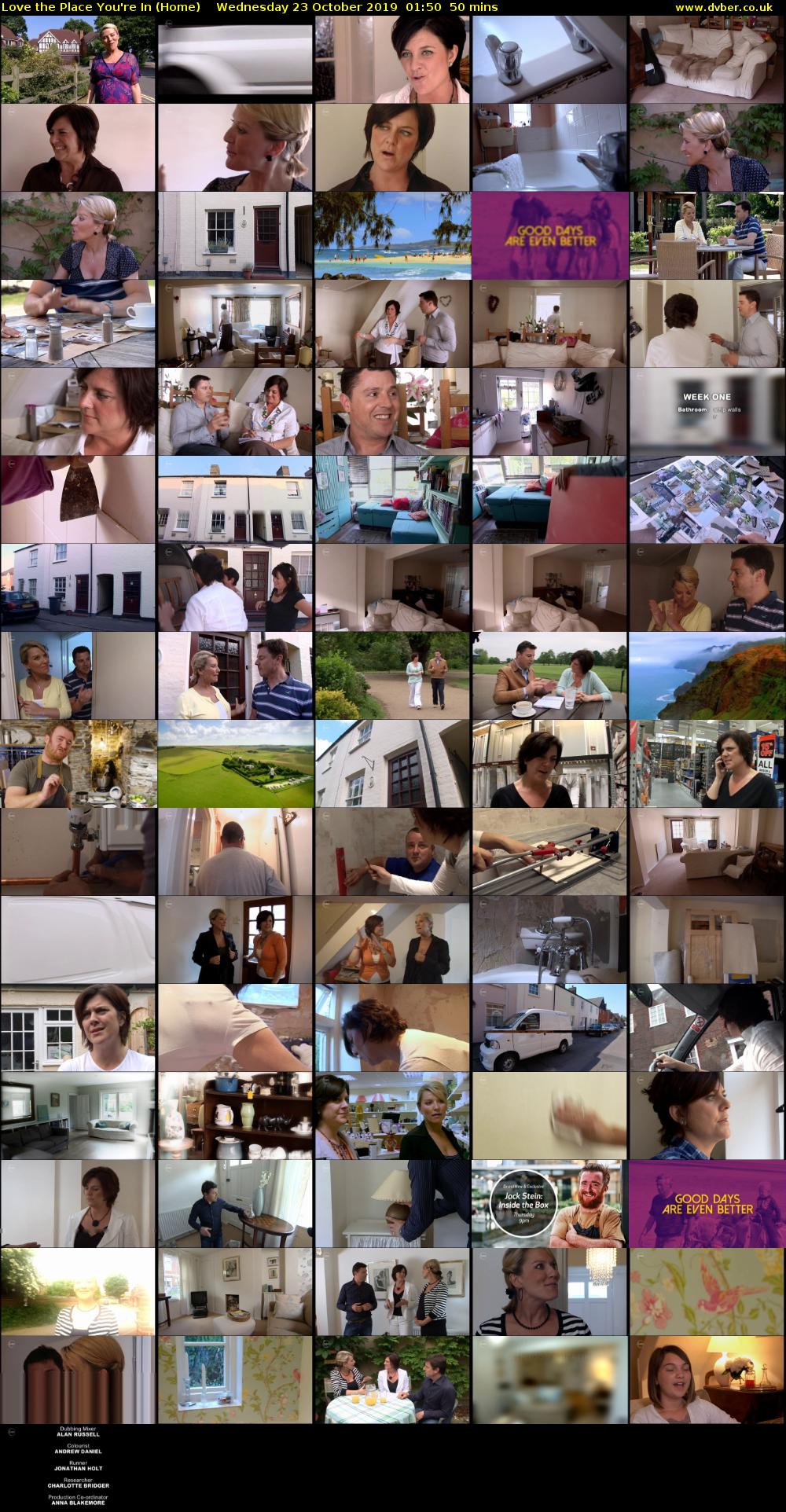 Love the Place You're In (Home) Wednesday 23 October 2019 01:50 - 02:40