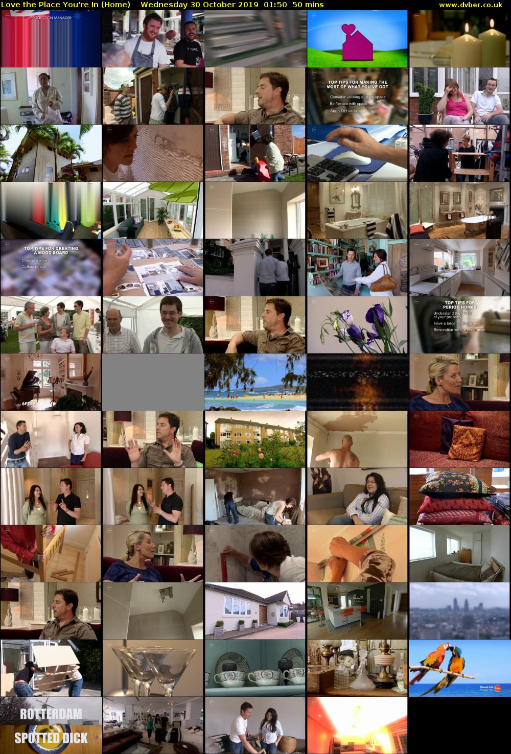 Love the Place You're In (Home) Wednesday 30 October 2019 01:50 - 02:40