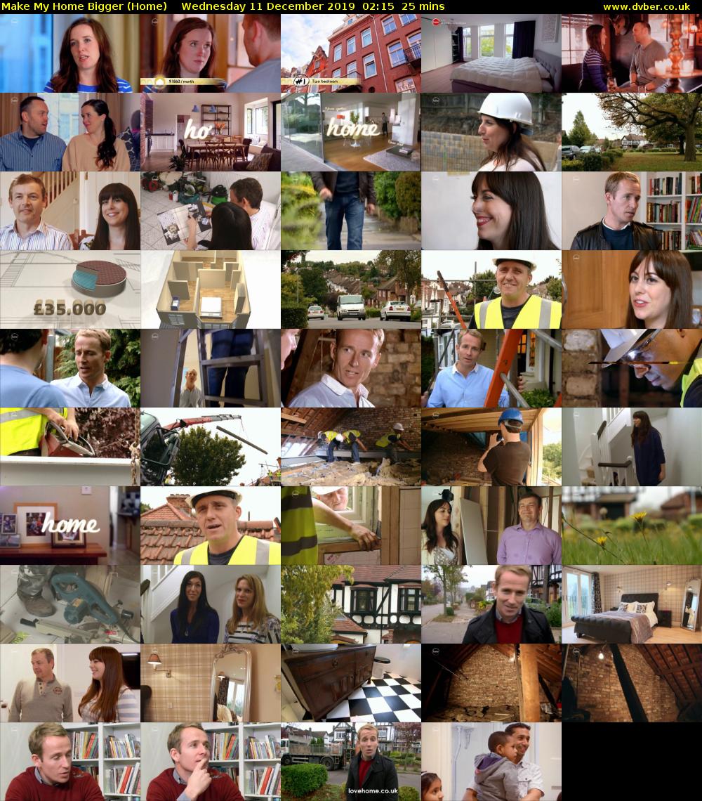 Make My Home Bigger (Home) Wednesday 11 December 2019 02:15 - 02:40