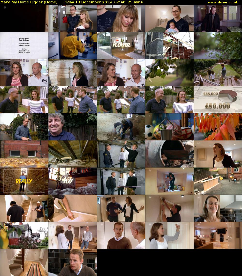 Make My Home Bigger (Home) Friday 13 December 2019 02:40 - 03:05