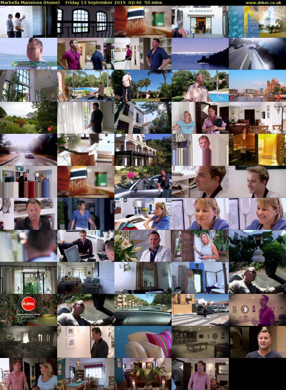 Marbella Mansions (Home) Friday 13 September 2019 02:40 - 03:30