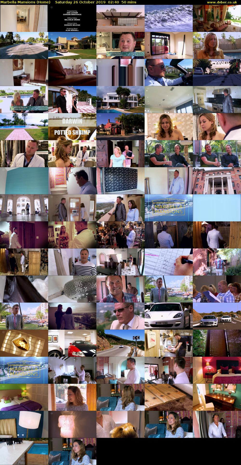 Marbella Mansions (Home) Saturday 26 October 2019 02:40 - 03:30