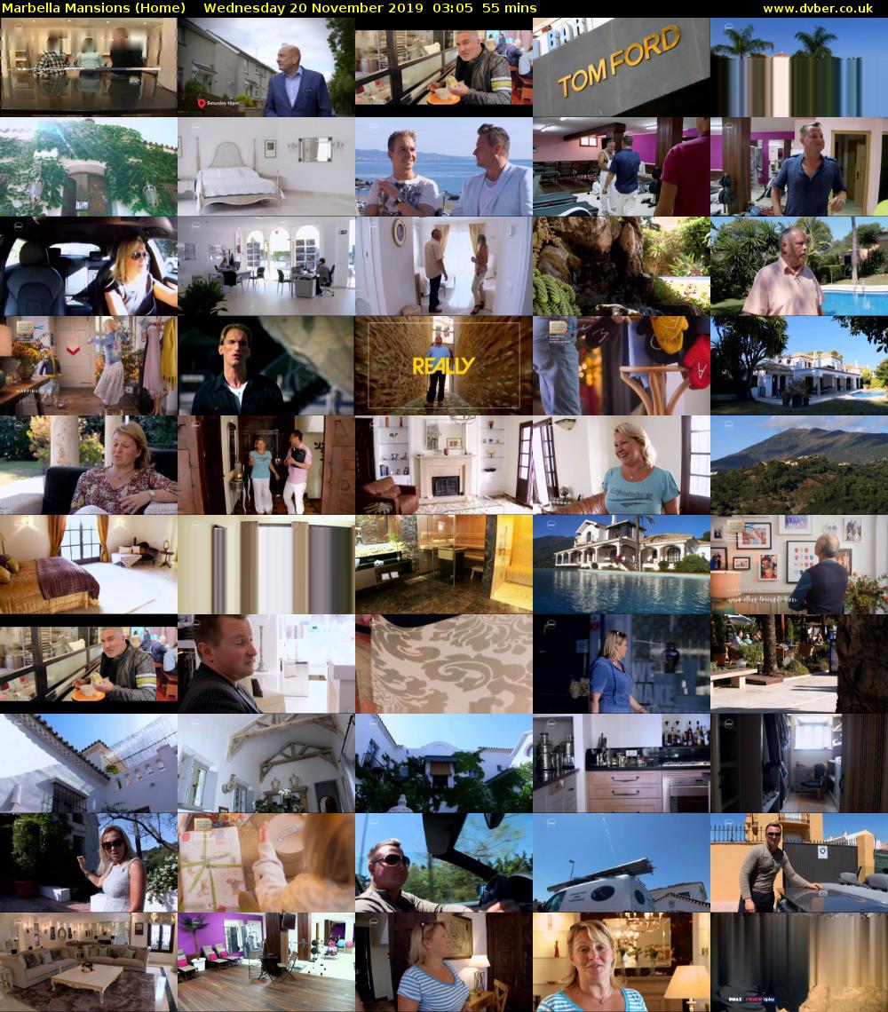 Marbella Mansions (Home) Wednesday 20 November 2019 03:05 - 04:00