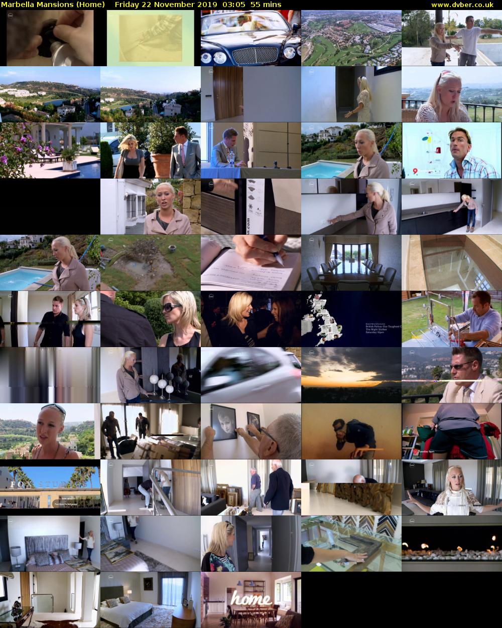 Marbella Mansions (Home) Friday 22 November 2019 03:05 - 04:00