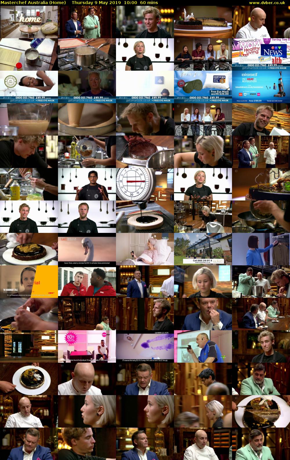 MasterChef Australia (Home) Thursday 9 May 2019 10:00 - 11:00
