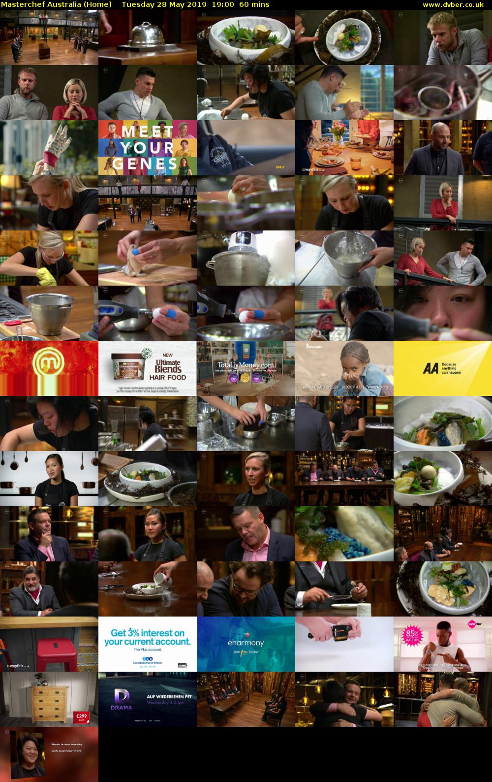 MasterChef Australia (Home) Tuesday 28 May 2019 19:00 - 20:00