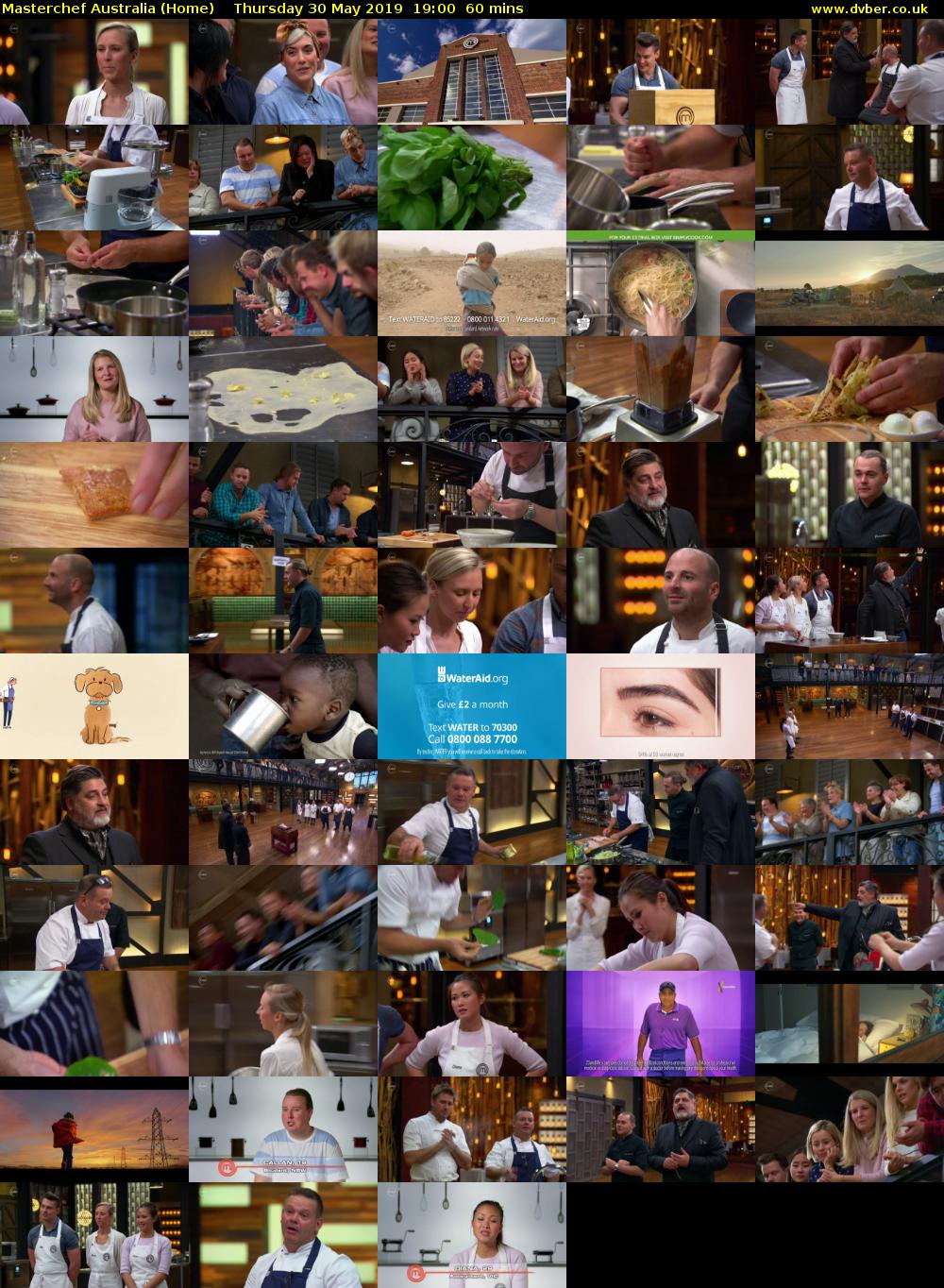 MasterChef Australia (Home) Thursday 30 May 2019 19:00 - 20:00