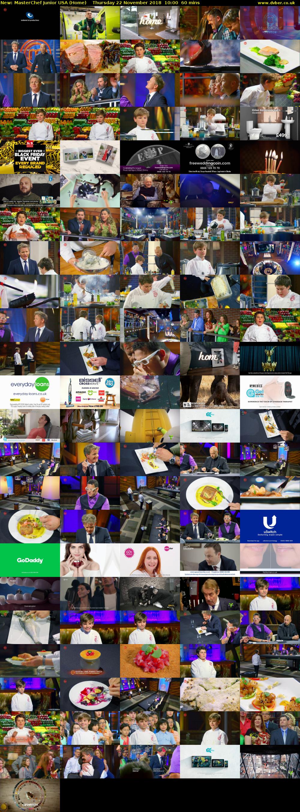 MasterChef Junior USA (Home) Thursday 22 November 2018 10:00 - 11:00