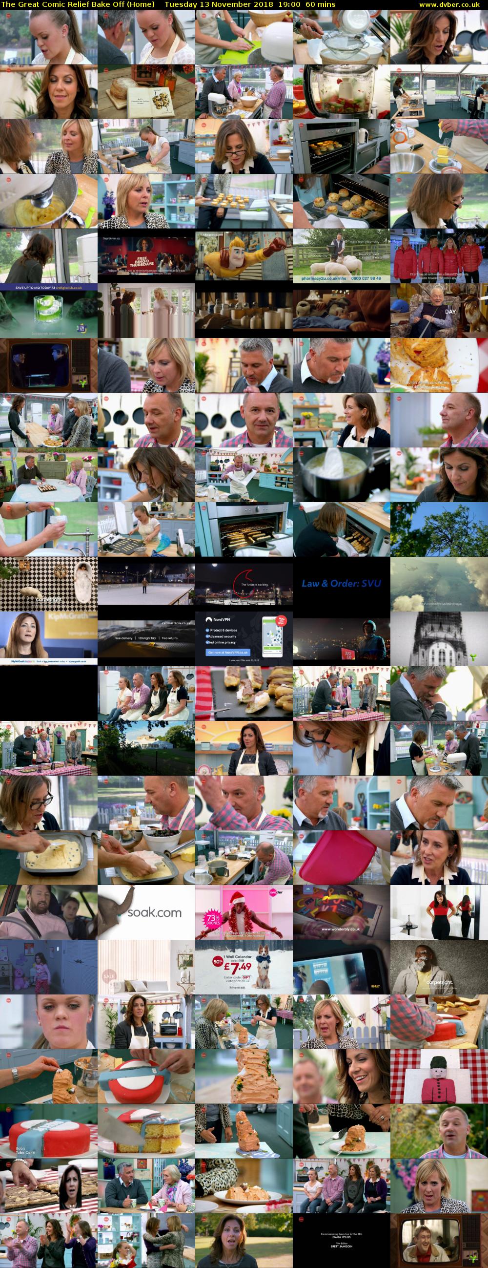 The Great Comic Relief Bake Off (Home) Tuesday 13 November 2018 19:00 - 20:00