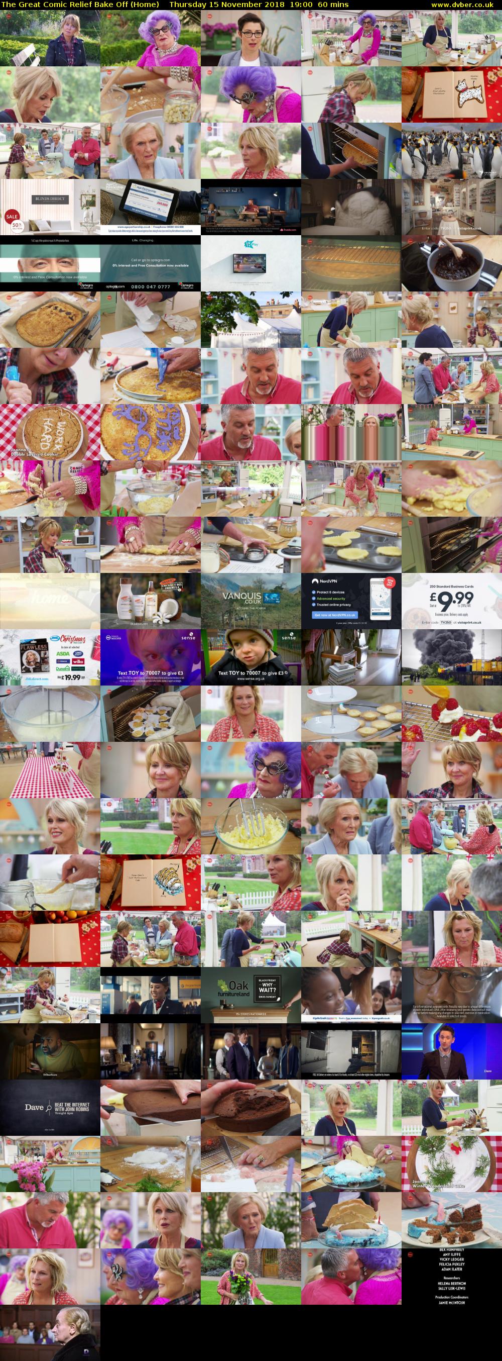 The Great Comic Relief Bake Off (Home) Thursday 15 November 2018 19:00 - 20:00