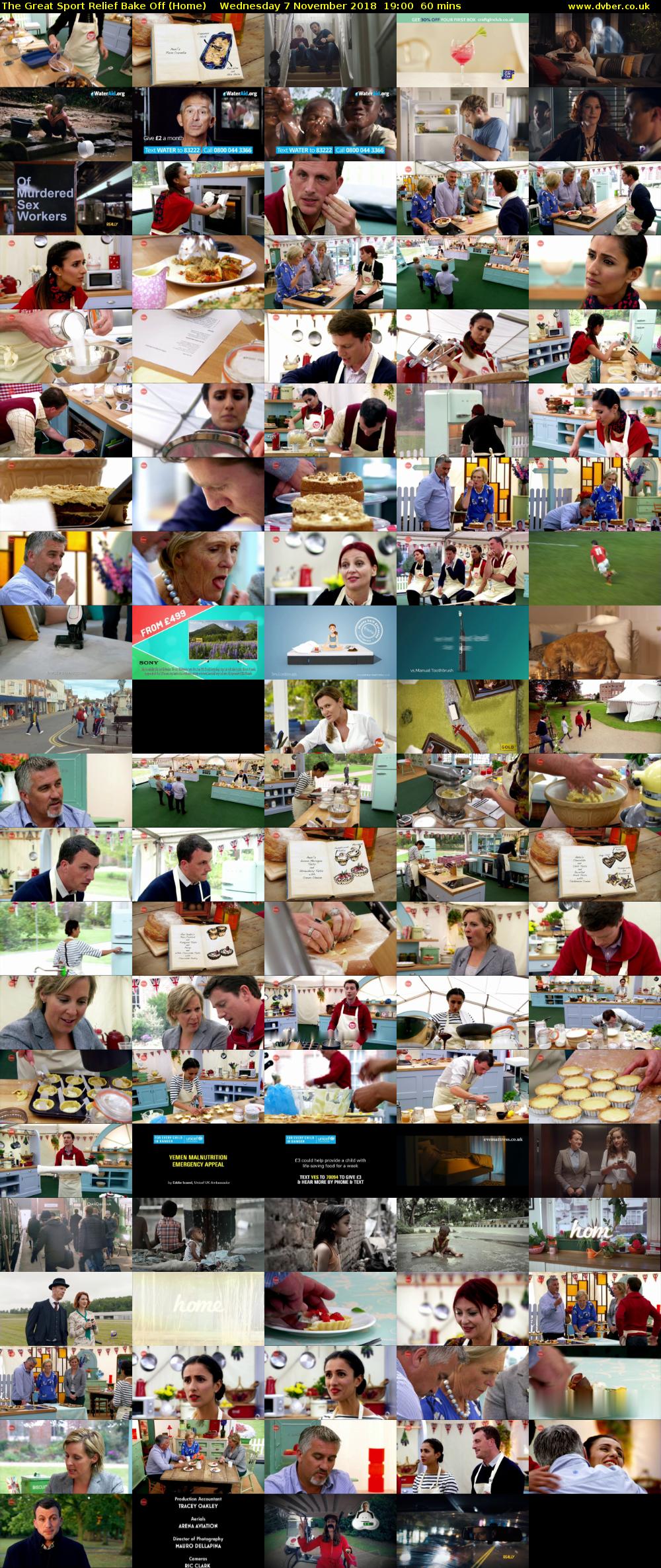 The Great Sport Relief Bake Off (Home) Wednesday 7 November 2018 19:00 - 20:00