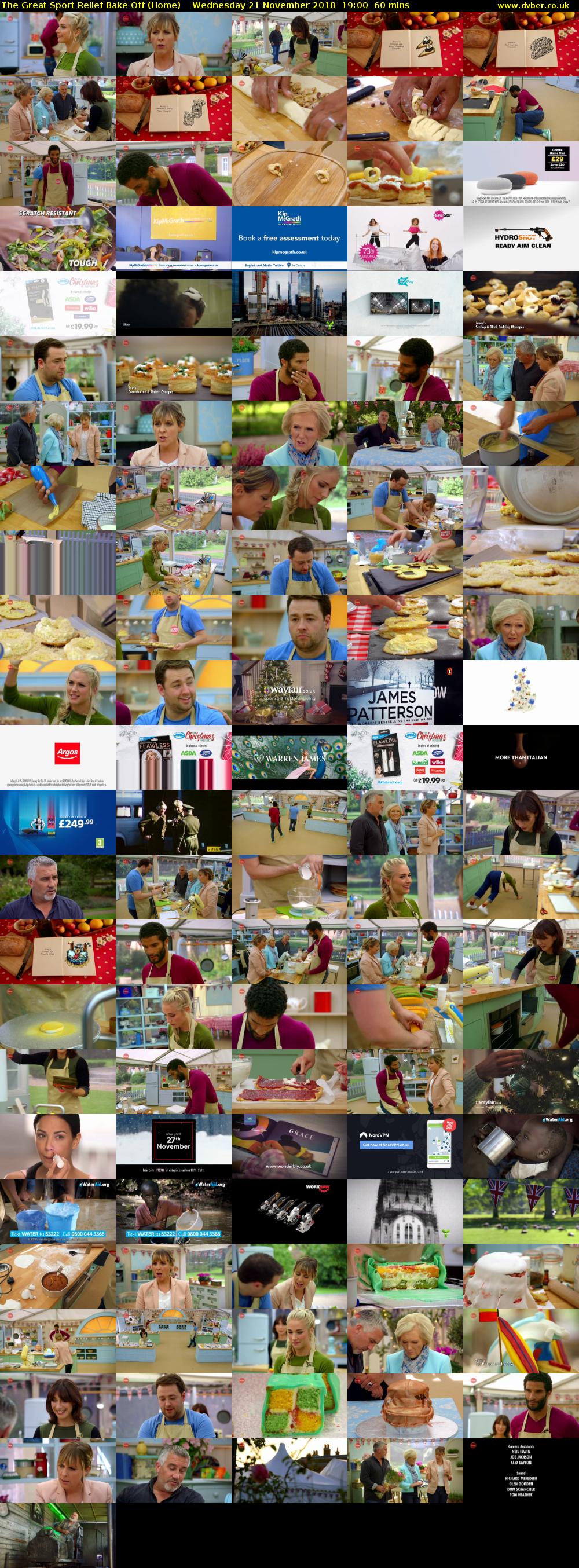 The Great Sport Relief Bake Off (Home) Wednesday 21 November 2018 19:00 - 20:00