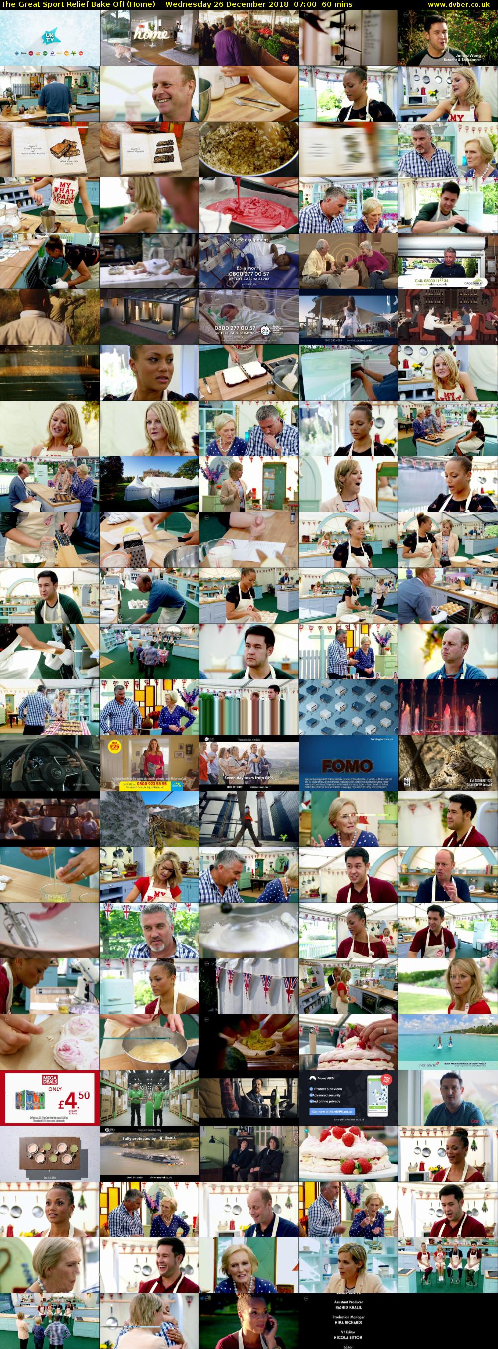 The Great Sport Relief Bake Off (Home) Wednesday 26 December 2018 07:00 - 08:00