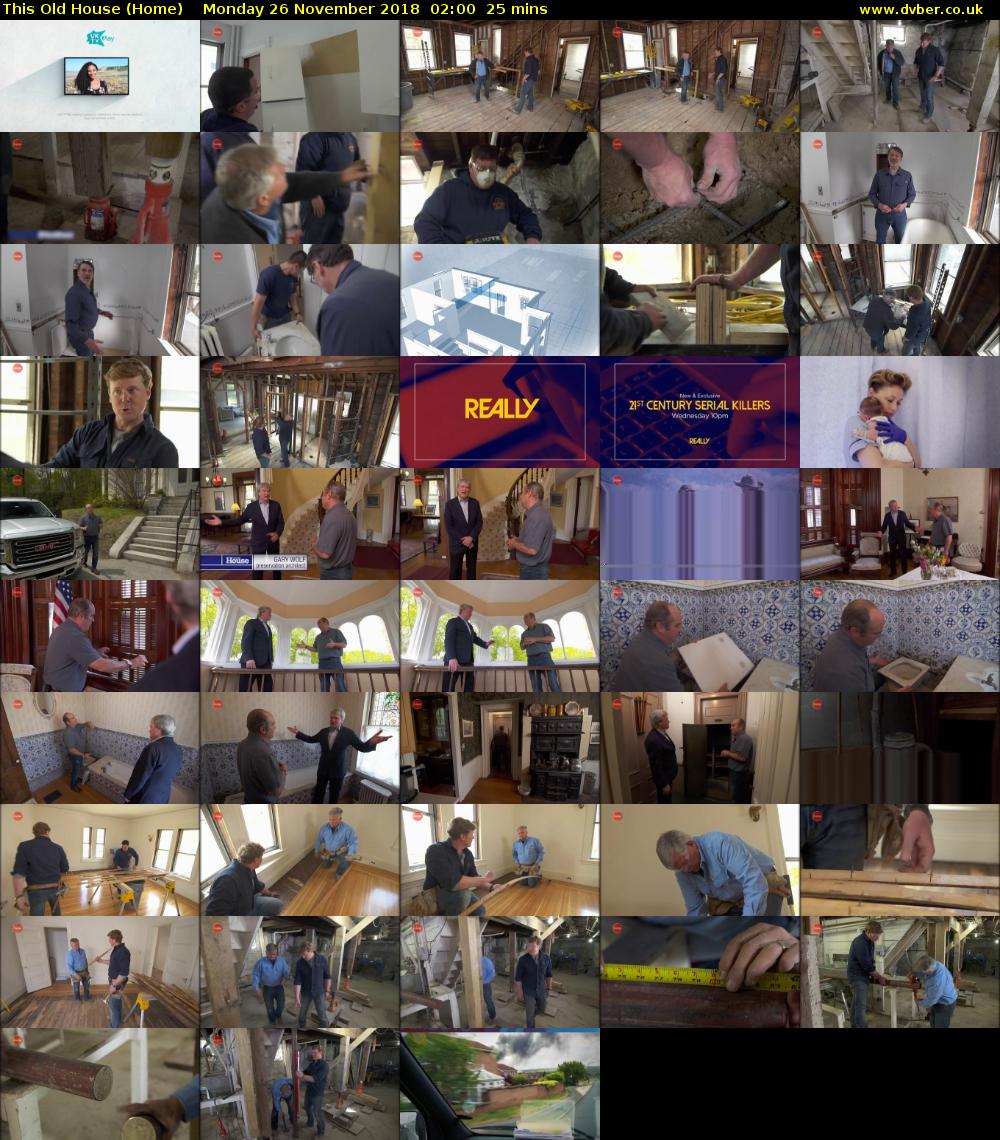 This Old House (Home) Monday 26 November 2018 02:00 - 02:25