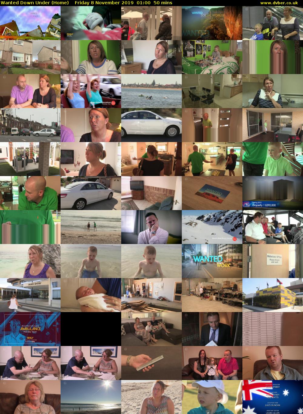 Wanted Down Under (Home) Friday 8 November 2019 01:00 - 01:50