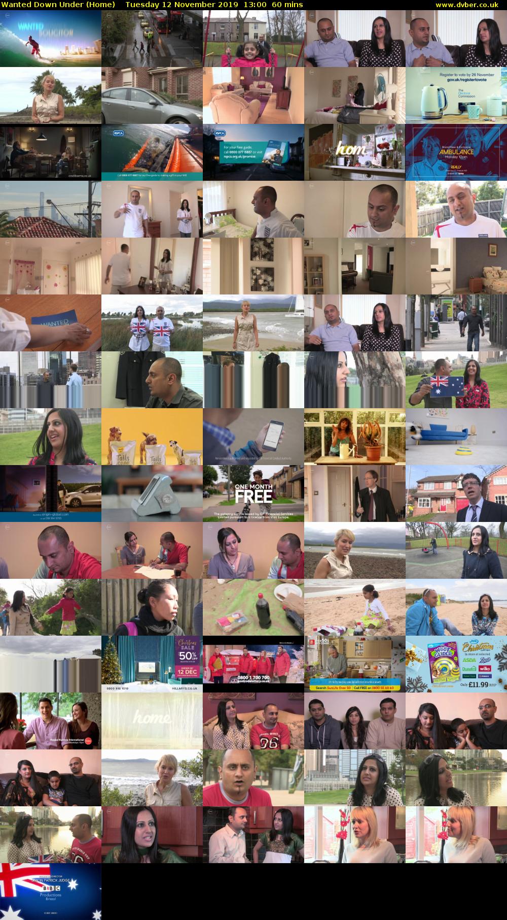 Wanted Down Under (Home) Tuesday 12 November 2019 13:00 - 14:00