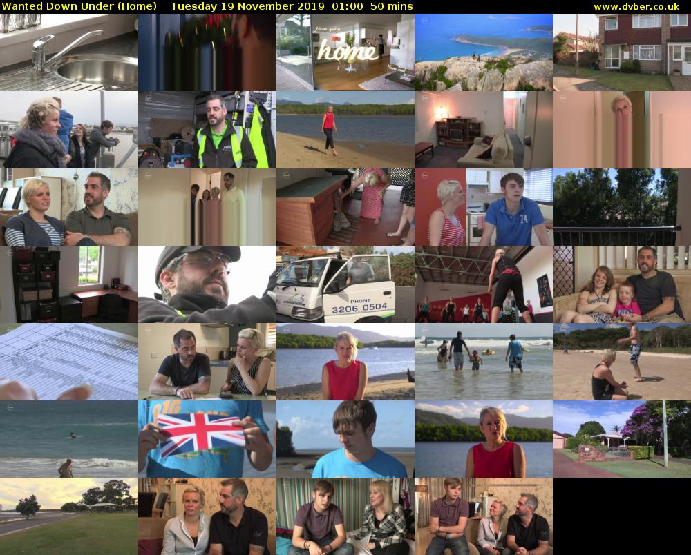 Wanted Down Under (Home) Tuesday 19 November 2019 01:00 - 01:50