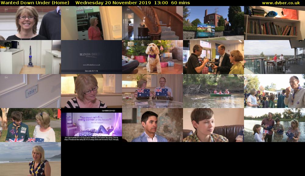 Wanted Down Under (Home) Wednesday 20 November 2019 13:00 - 14:00
