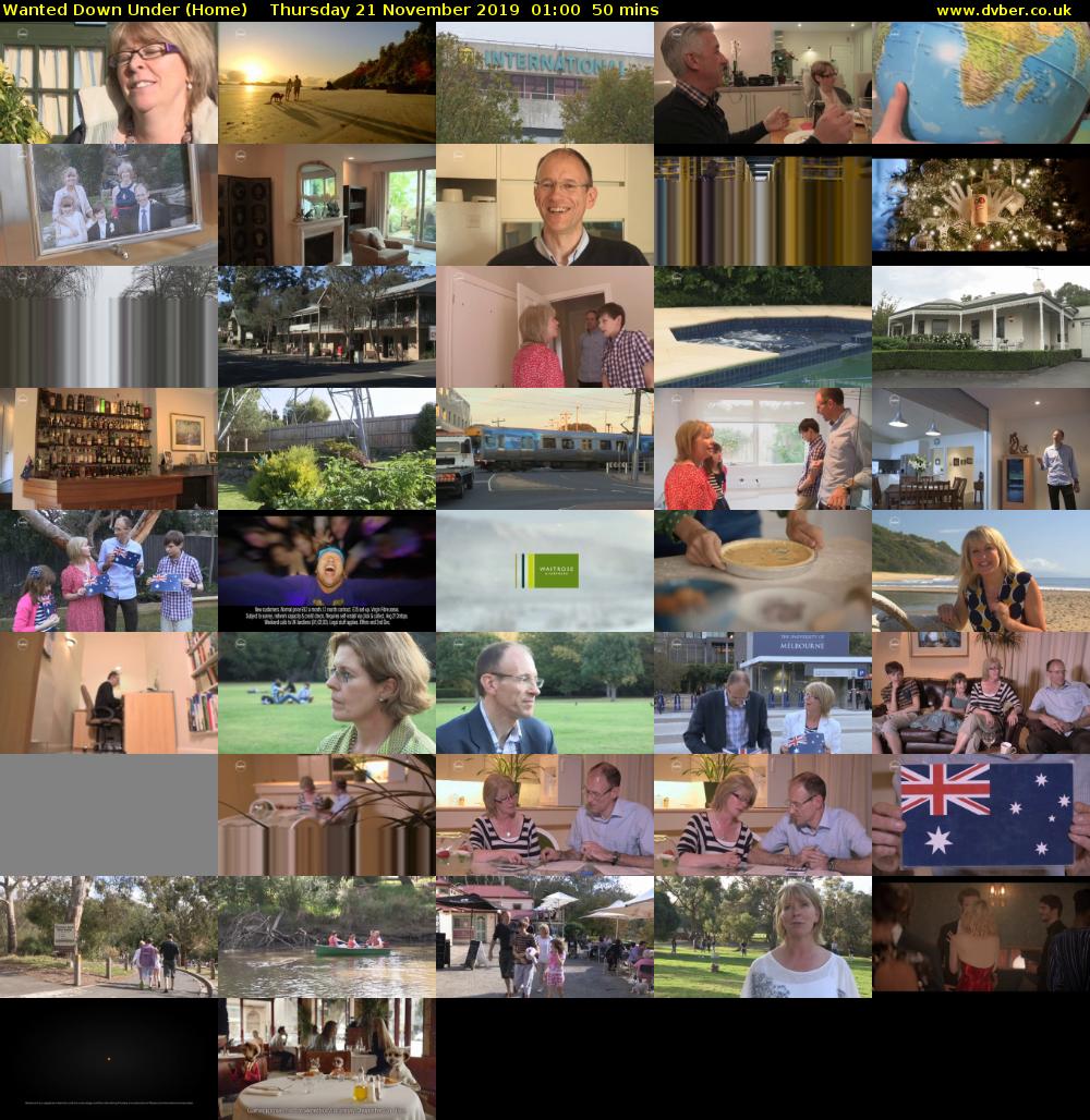 Wanted Down Under (Home) Thursday 21 November 2019 01:00 - 01:50