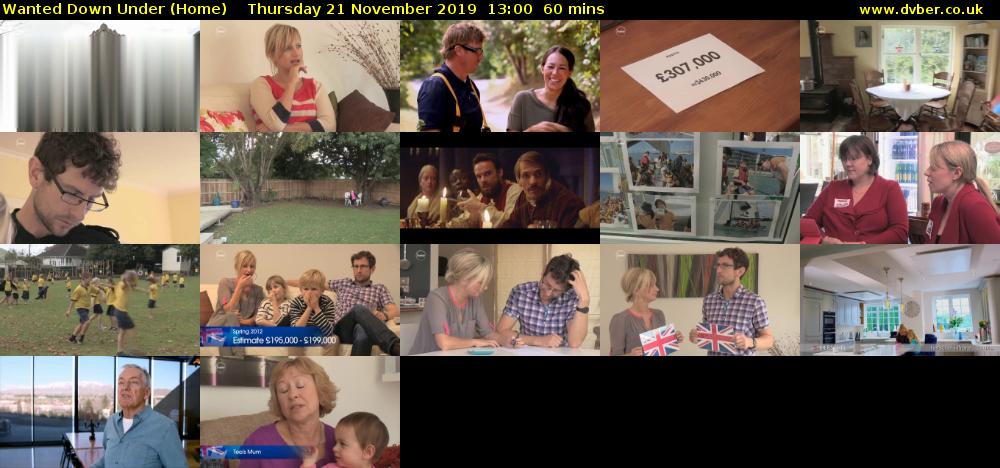 Wanted Down Under (Home) Thursday 21 November 2019 13:00 - 14:00