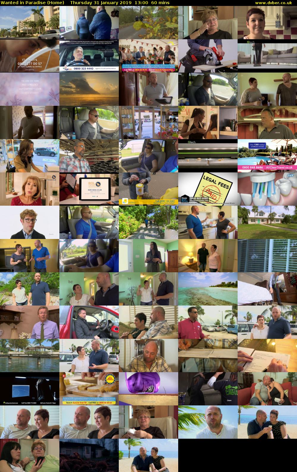 Wanted in Paradise (Home) Thursday 31 January 2019 13:00 - 14:00