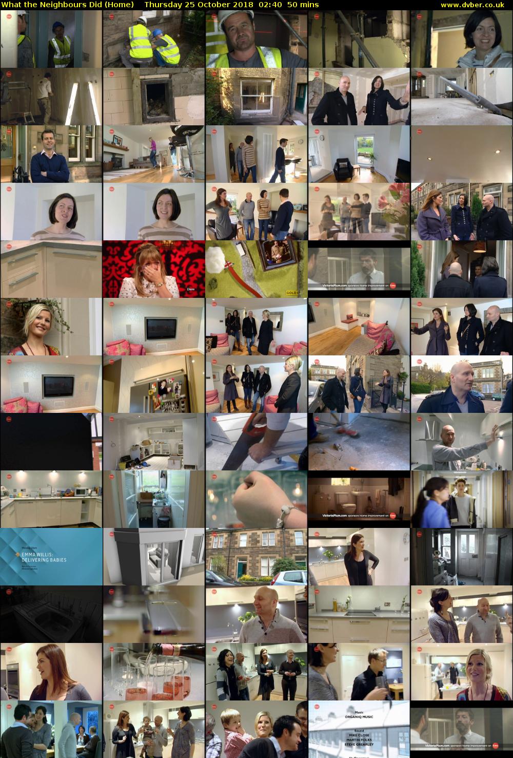 What the Neighbours Did (Home) Thursday 25 October 2018 02:40 - 03:30