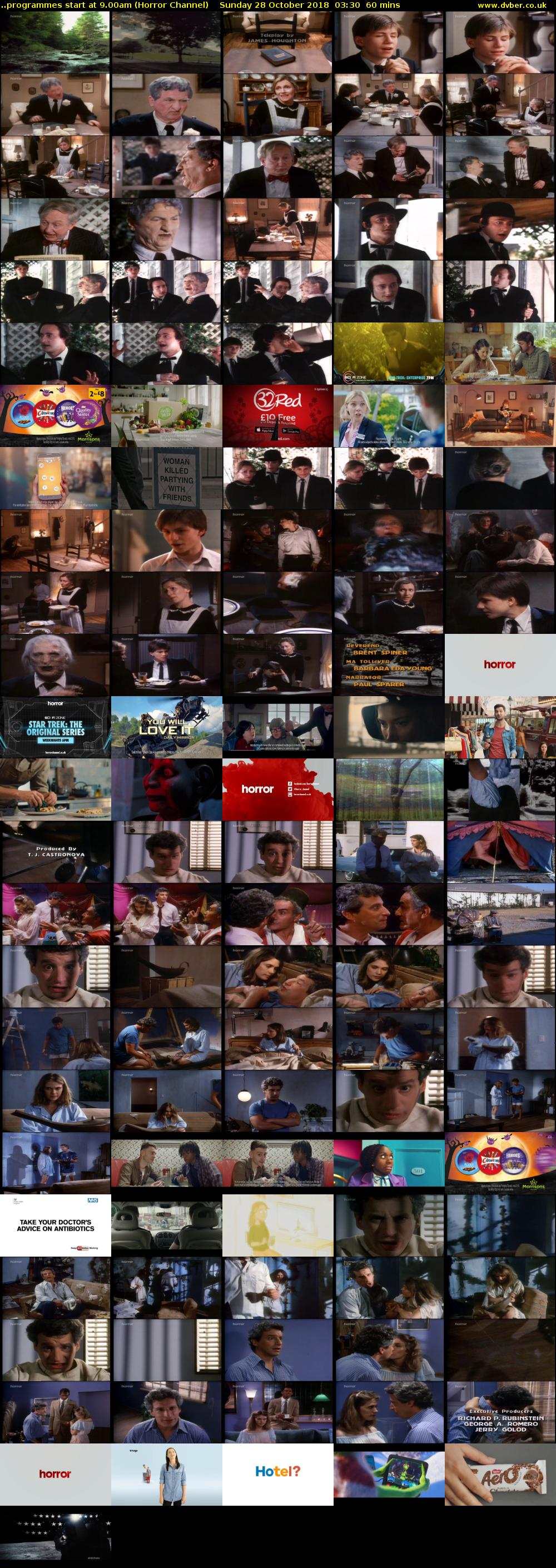 ..programmes start at 9.00am (Horror Channel) Sunday 28 October 2018 03:30 - 04:30