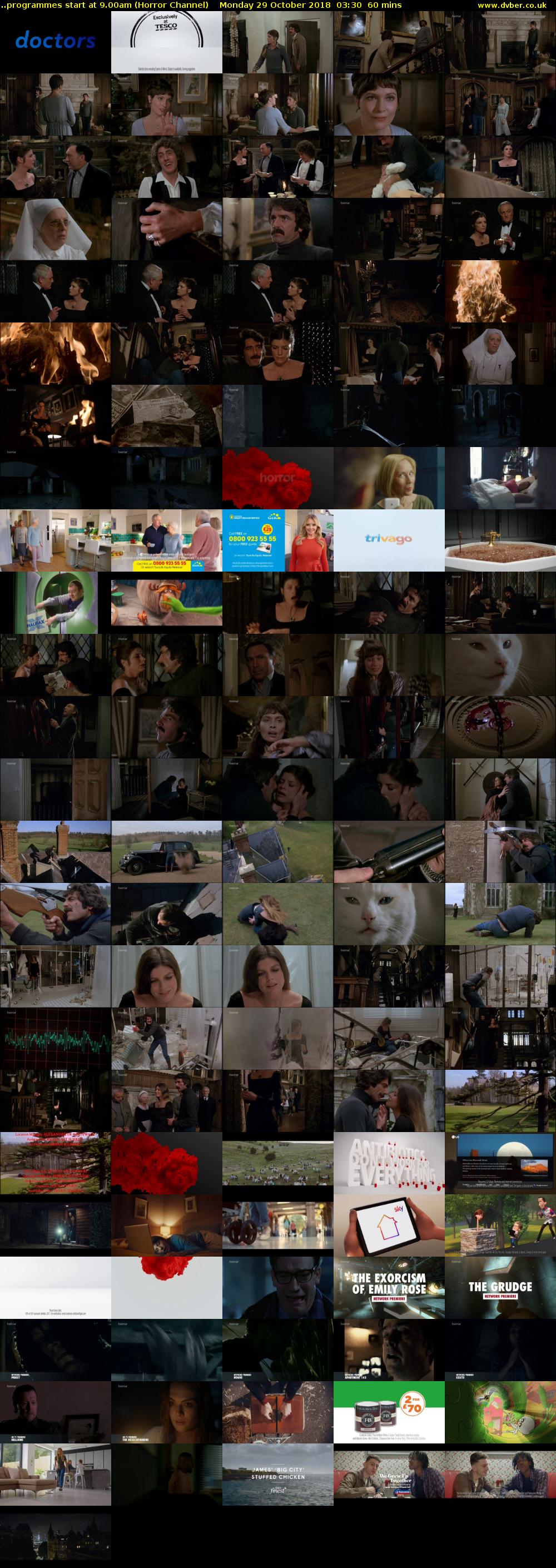 ..programmes start at 9.00am (Horror Channel) Monday 29 October 2018 03:30 - 04:30