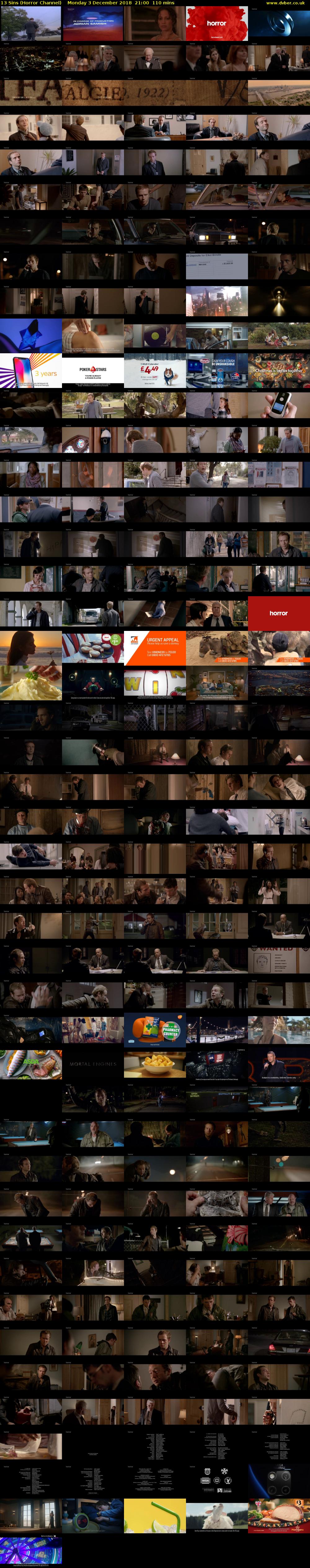 13 Sins (Horror Channel) Monday 3 December 2018 21:00 - 22:50