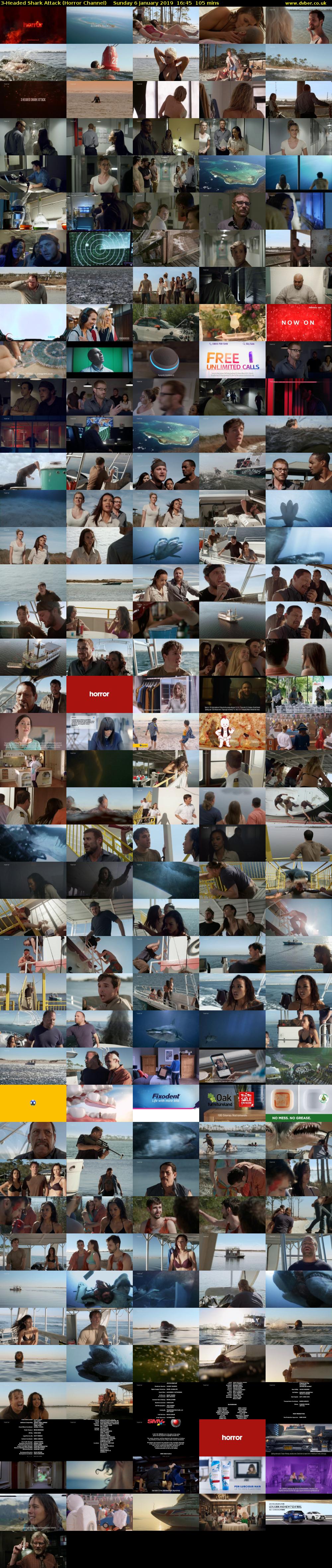 3-Headed Shark Attack (Horror Channel) Sunday 6 January 2019 16:45 - 18:30