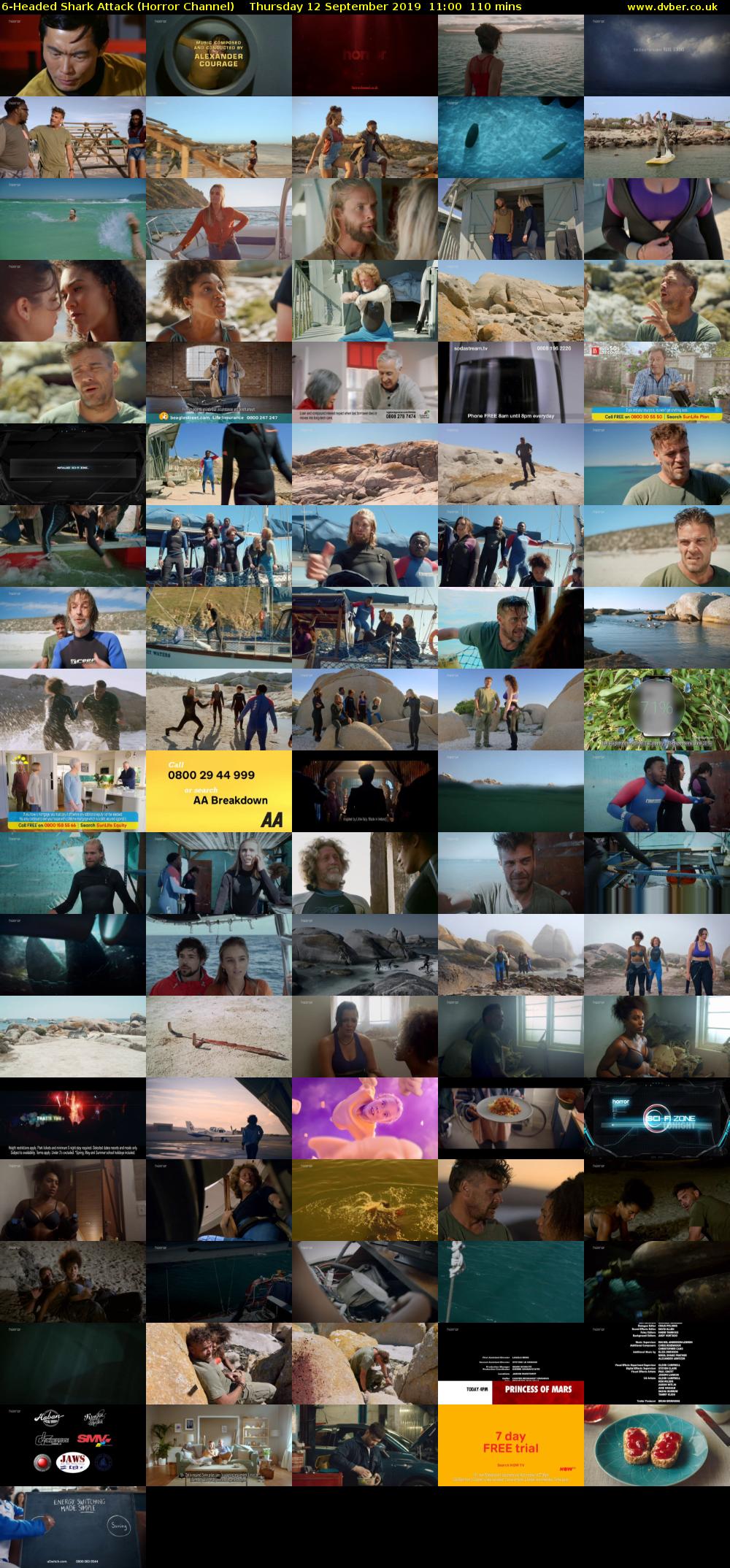 6-Headed Shark Attack (Horror Channel) Thursday 12 September 2019 11:00 - 12:50