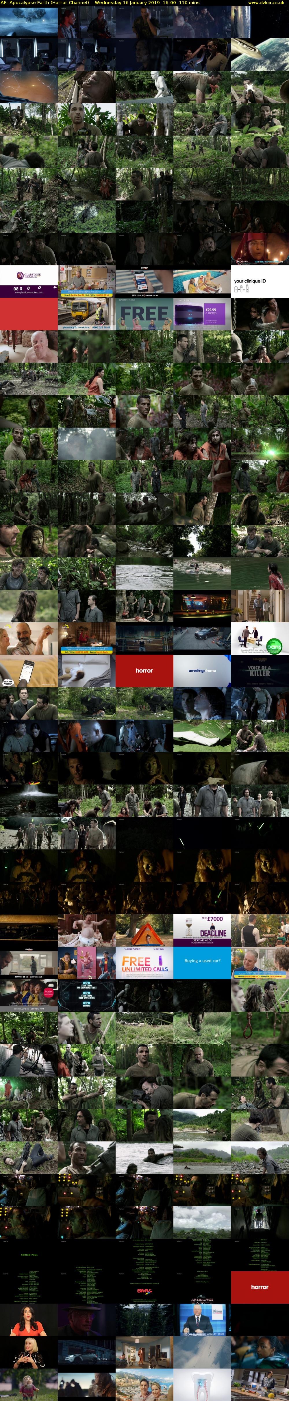 AE: Apocalypse Earth (Horror Channel) Wednesday 16 January 2019 16:00 - 17:50