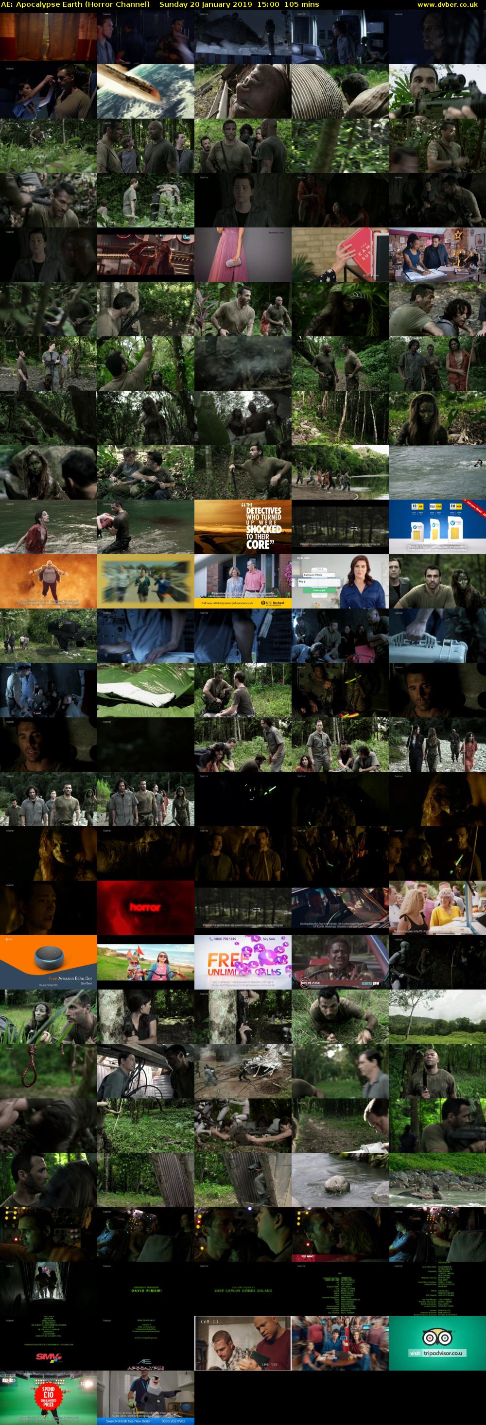 AE: Apocalypse Earth (Horror Channel) Sunday 20 January 2019 15:00 - 16:45